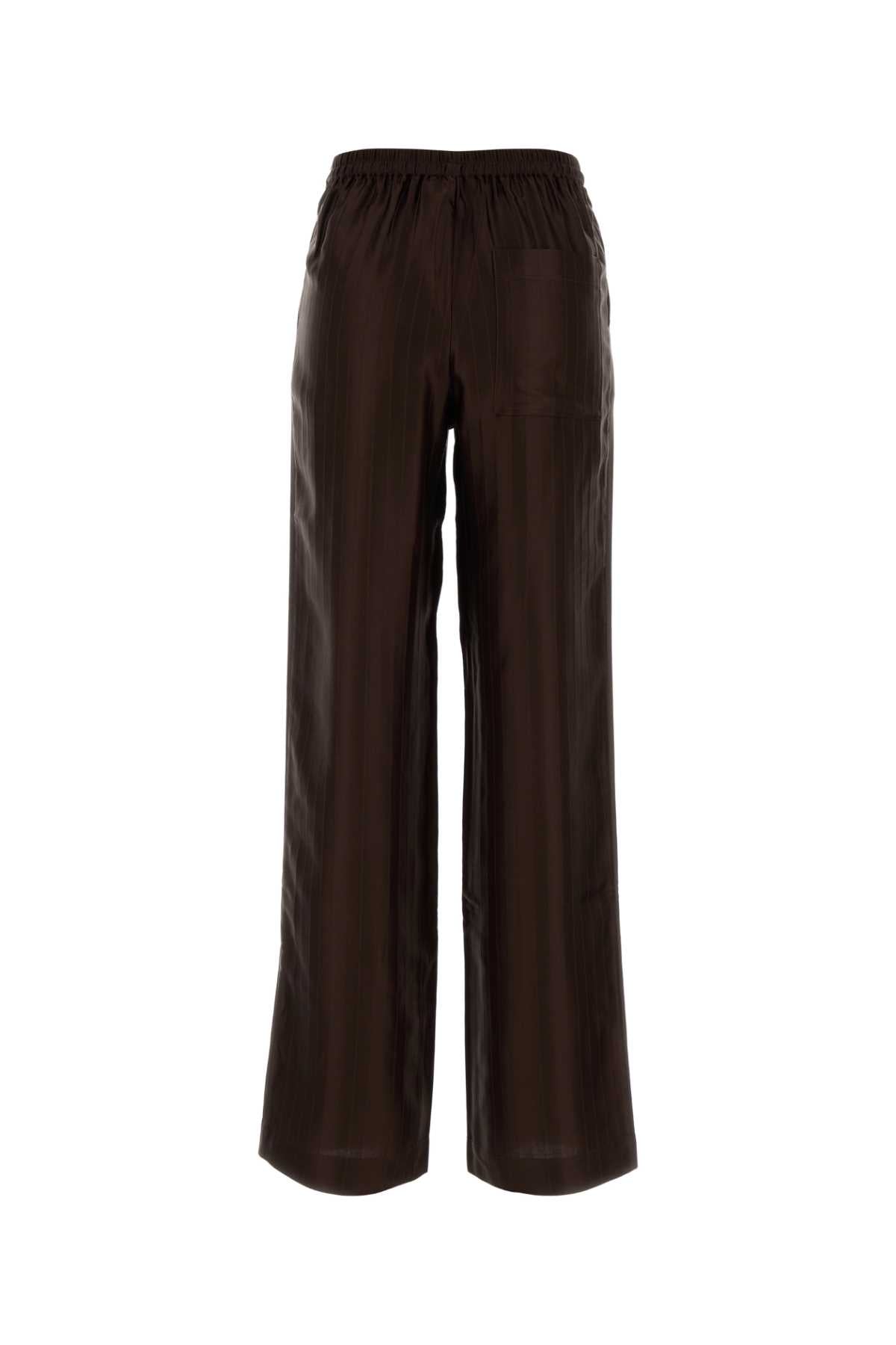 Darkbrown Exterior: Viscose Silk Pantaloni