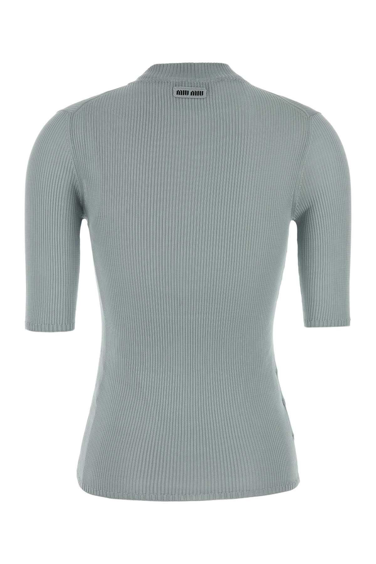 Powder Blue Silk Top Astro Maglie