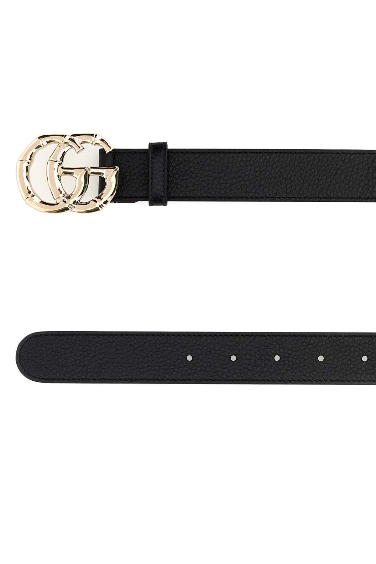 Black Leather Belt Nero Calf Skin Cinture