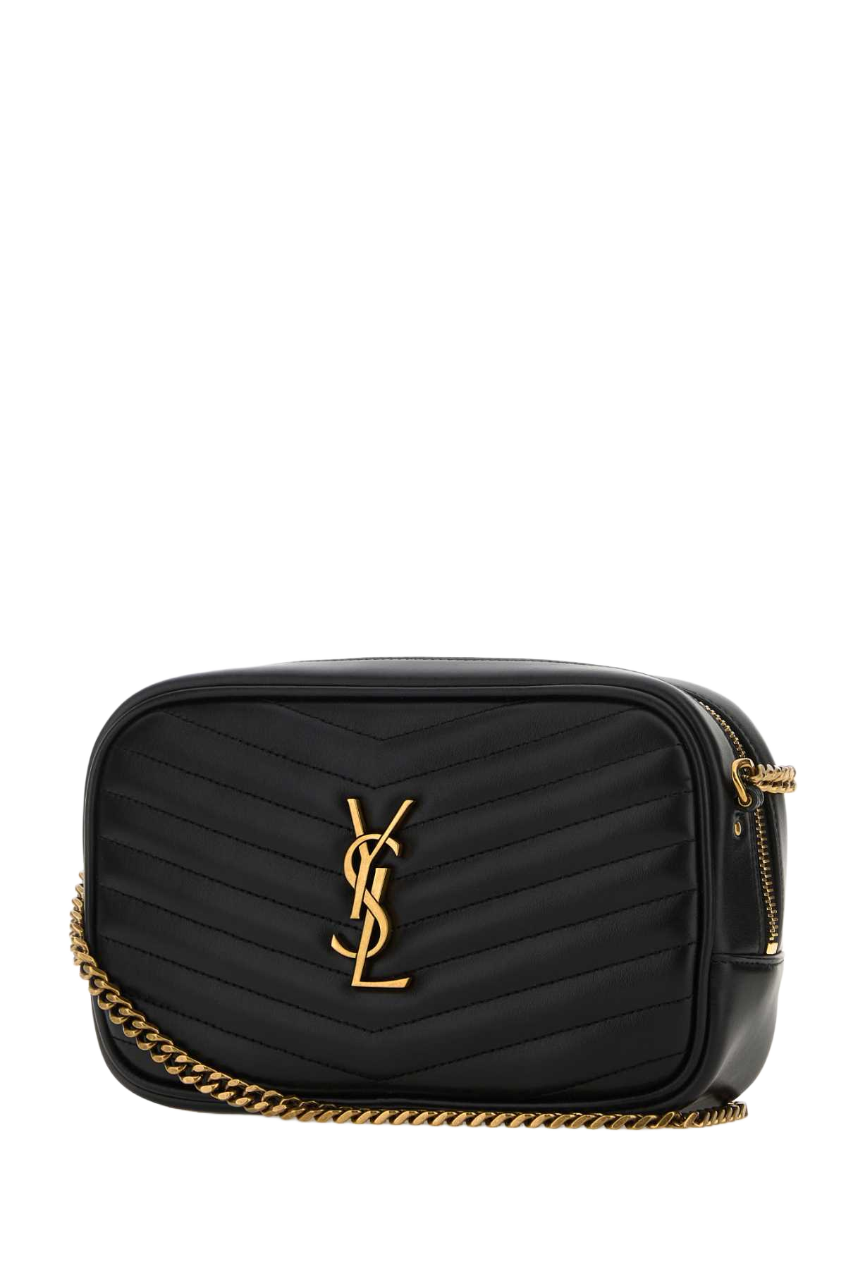 Black Leather Mini Lou Crossbody Bag Portafogli