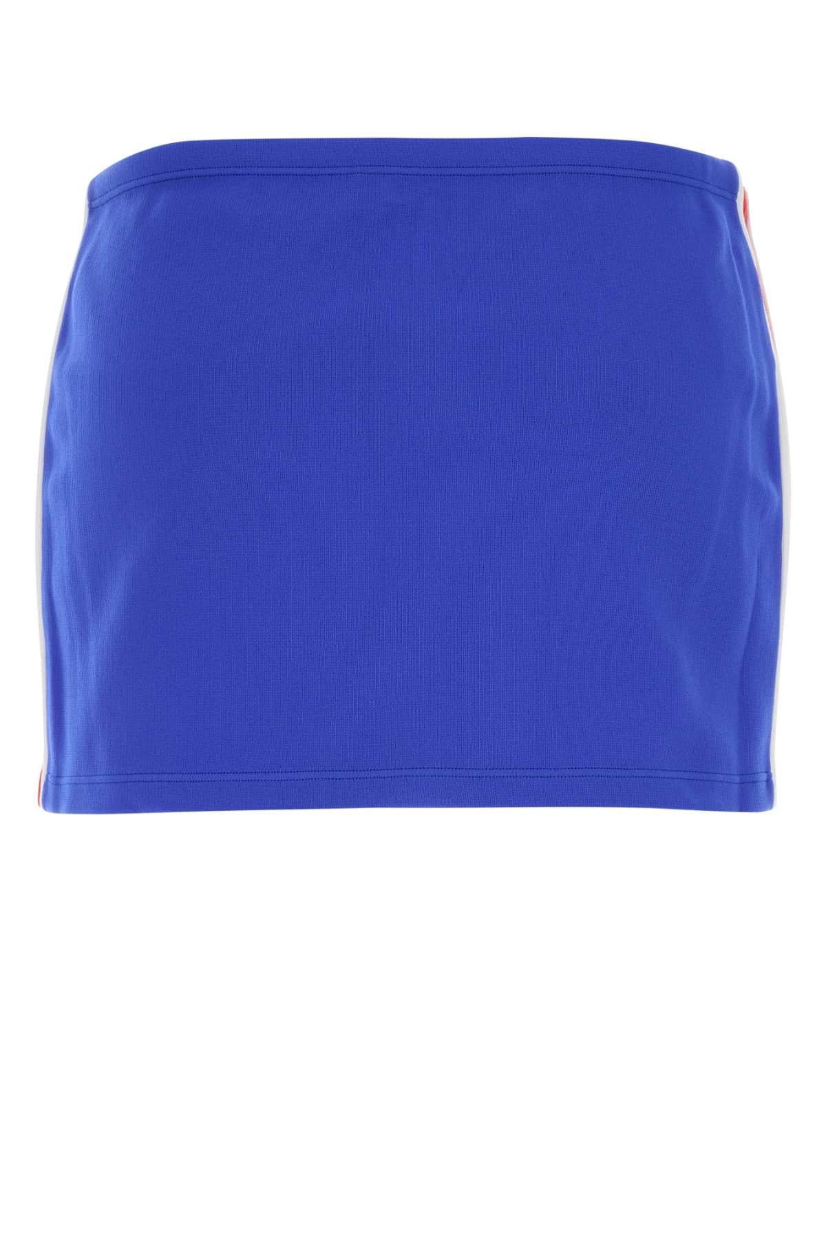 Blue Stretch Nylon Mini Skirt Bluetterosso Gonne