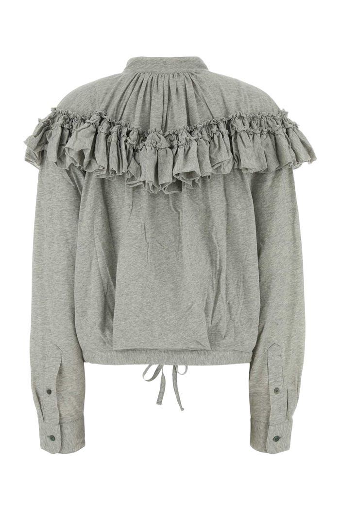 Grey Cotton Hunver Blouse Greymelange Exterior: Maglie