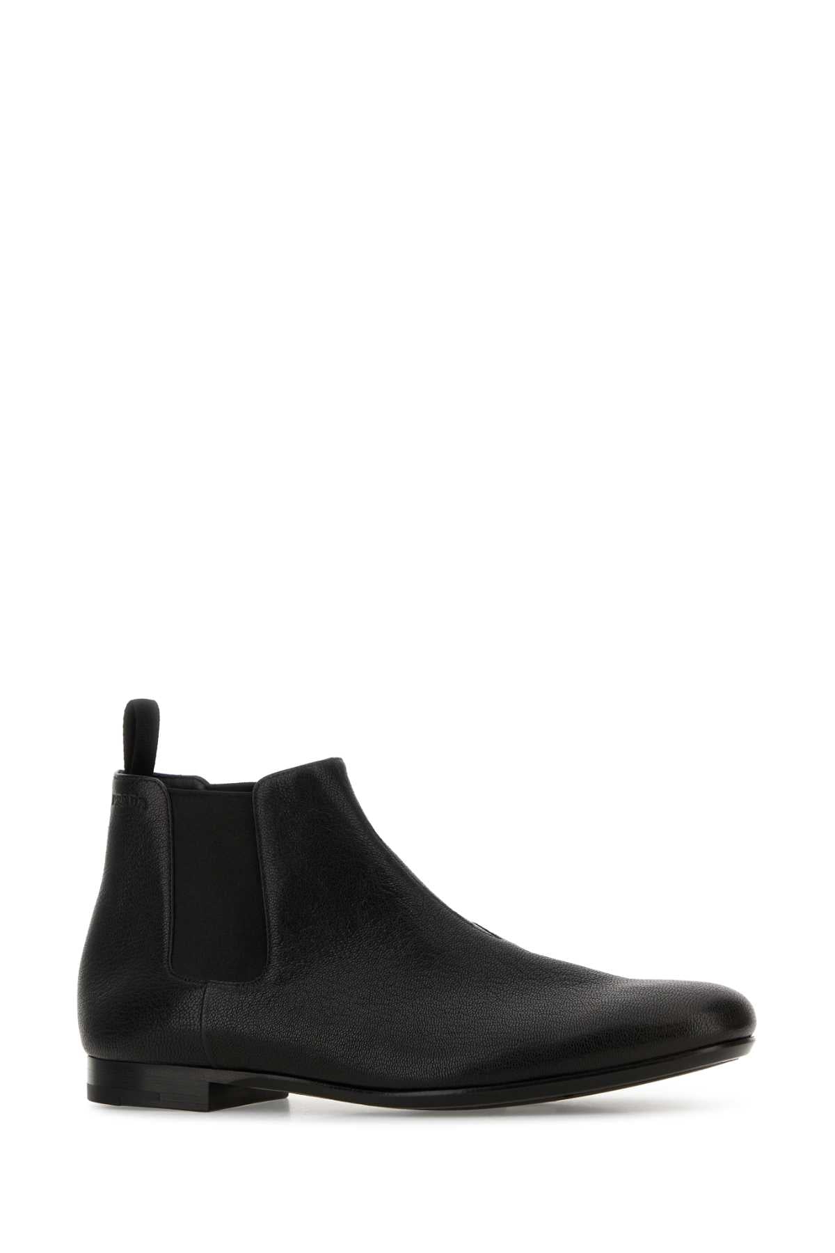 Black Leather Ankle Boots Nero Stivali