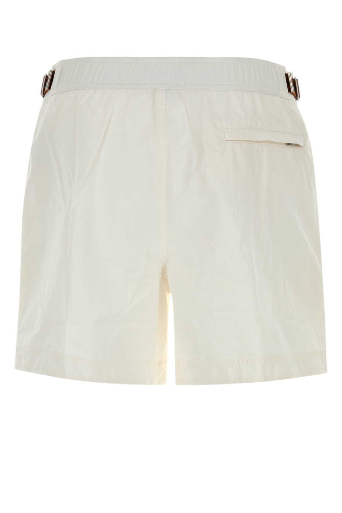 White Nylon Swimming Shorts N01 Costumi Da Bagno