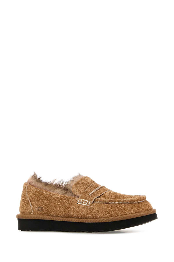 Camel Suede Ellis Loafers Chestnut Mocassini