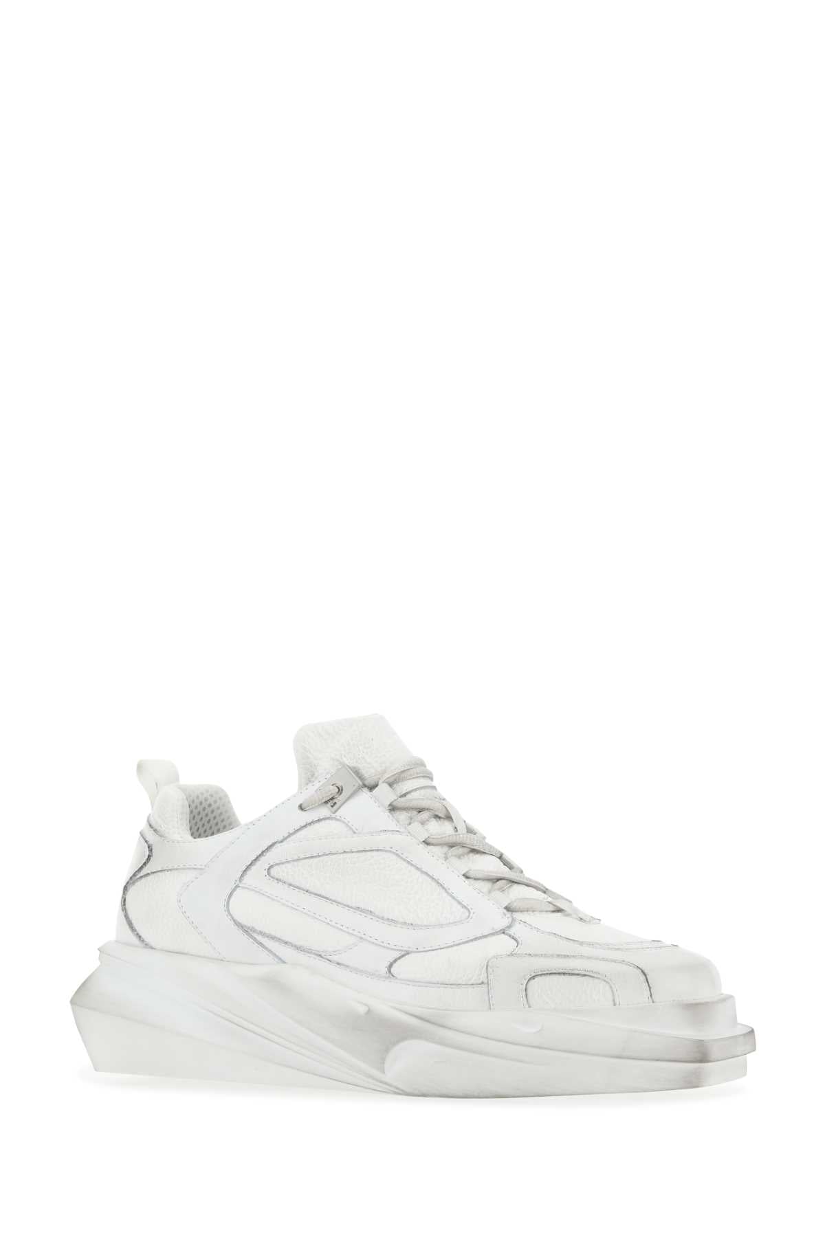 White Leather Hiking Sneakers Wth0001
