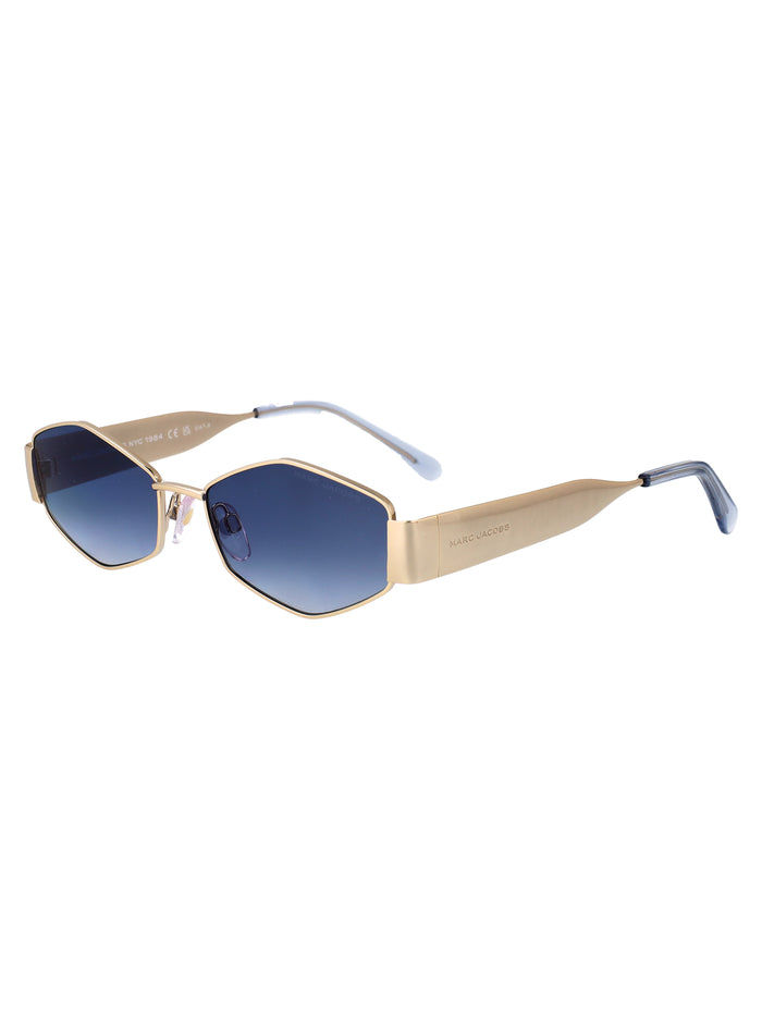 Marc 496-Shiny Gold Blue Metal Sunglasses