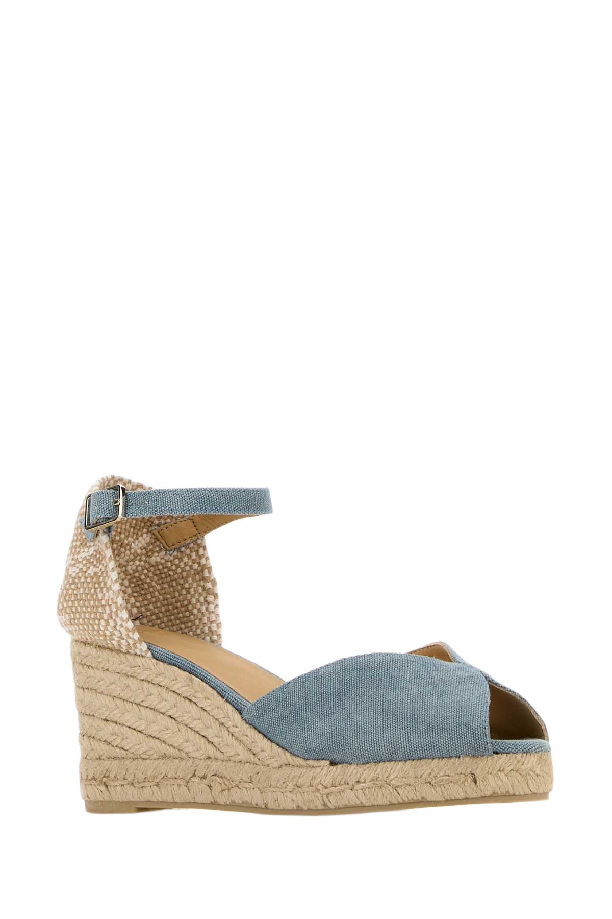 Light Blue Canvas Bianca Wedges Acqua Espadrillas