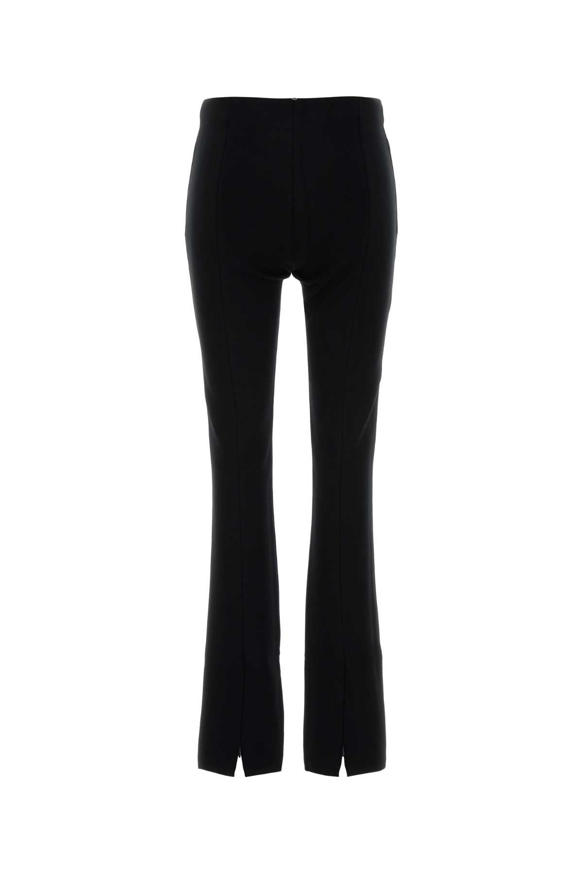 Black Viscose Blend Leggings Nero Exterior: Polyester Pantaloni