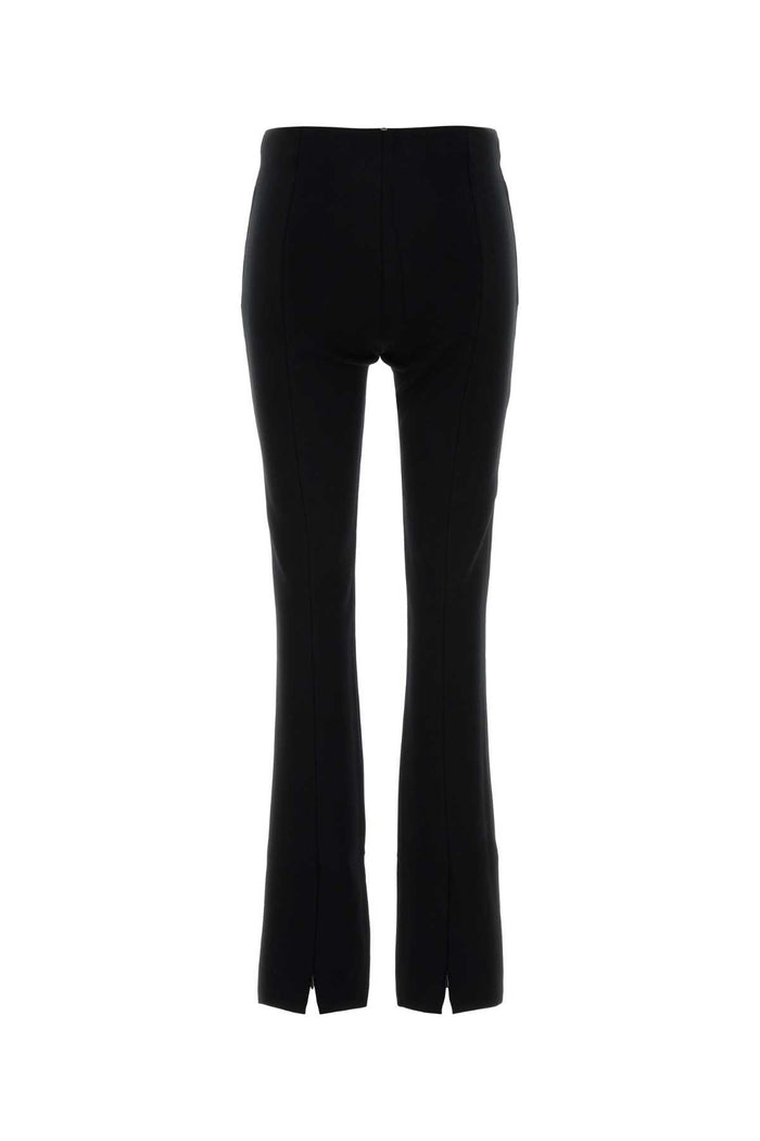Black Viscose Blend Leggings Nero Exterior: Polyester Pantaloni