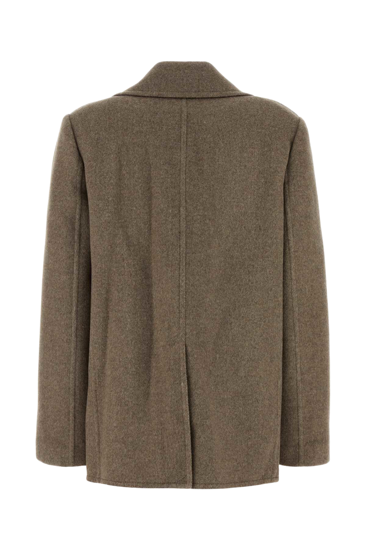 Dove Grey Wool Blend Coat Beige Shell : Cappotti