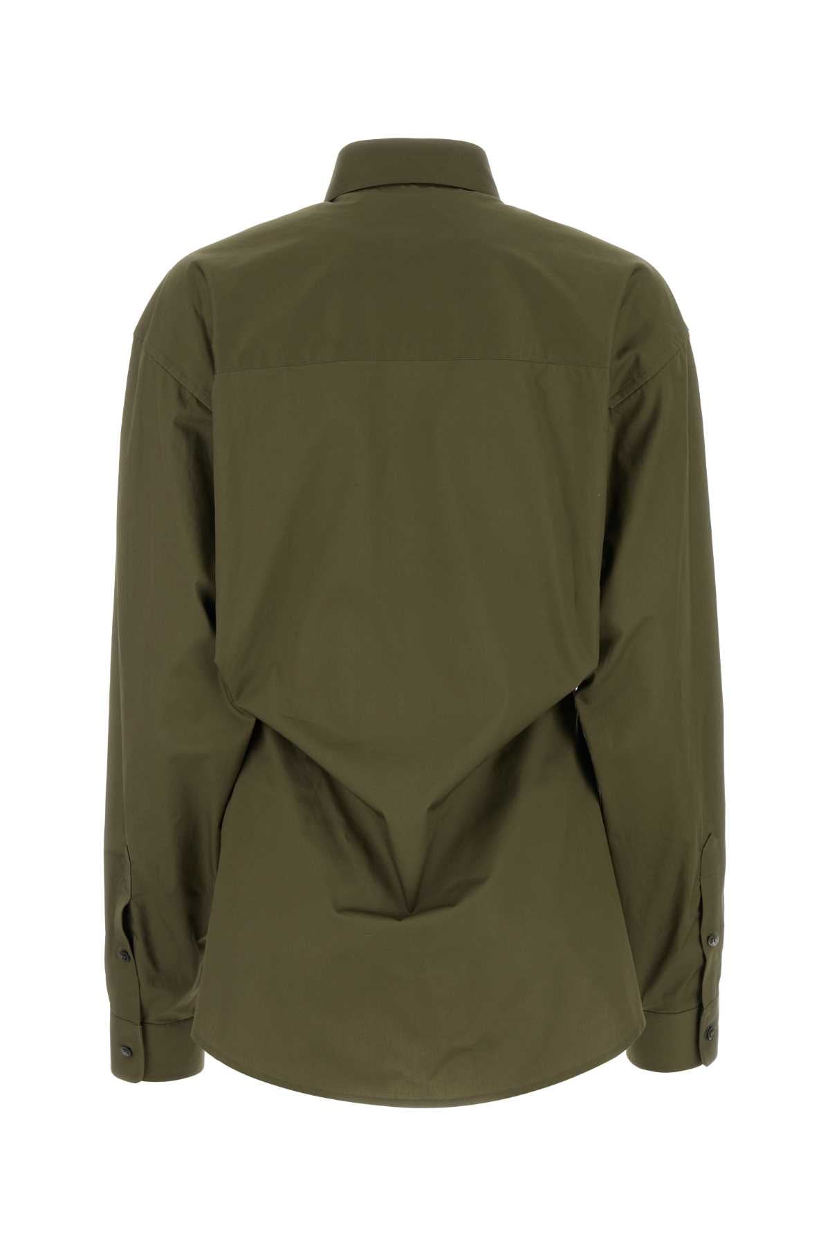Army Green Poplin Anne Shirt Militarygreen Exterior: Cotton Camicie