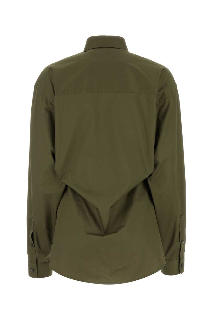 Army Green Poplin Anne Shirt Militarygreen Exterior: Cotton Camicie