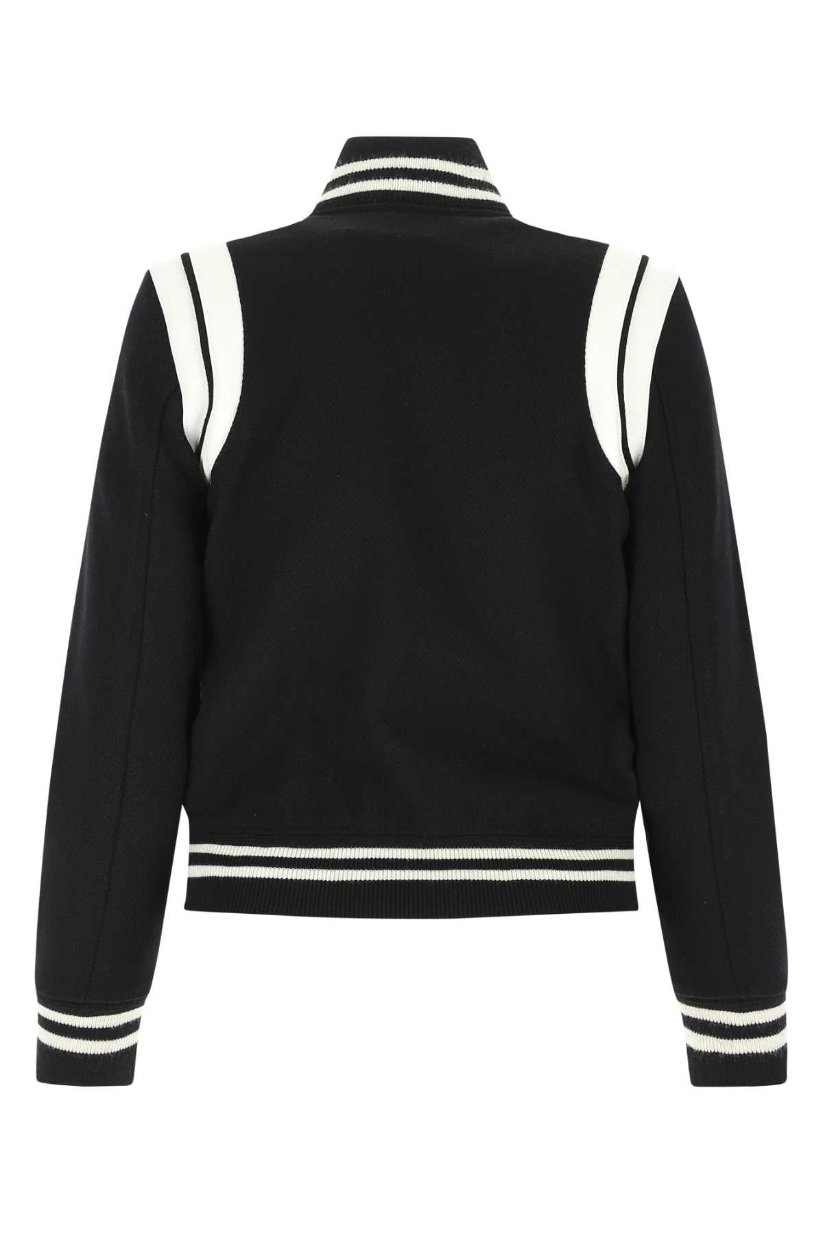 Black Wool Blend Bomber Jacket 1900 Mix Giubbini