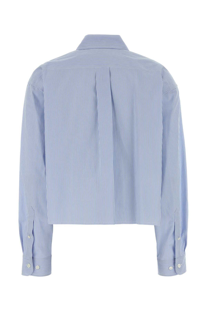 Embroidered Poplin Shirt Biancocielo Exterior: Cotton Camicie