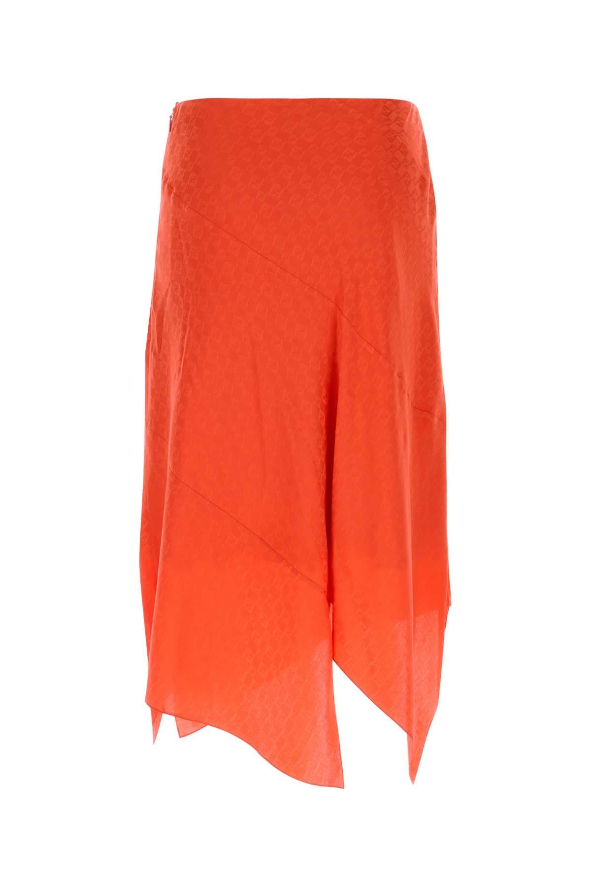 Coral Silk Skirt Bitter-25 Exterior: Lining: Gonne