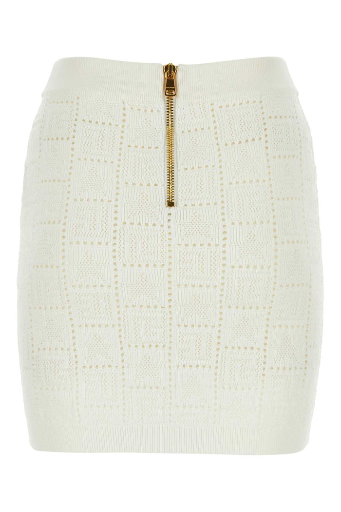 Ivory Viscose Blend Mini Skirt 0fablanc Exterior: Nylon Gonne