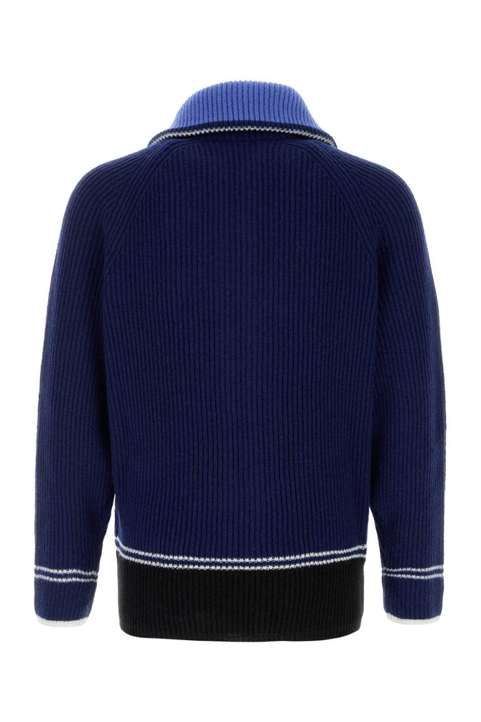 Blue Wool Blend Cardigan China Maglieria