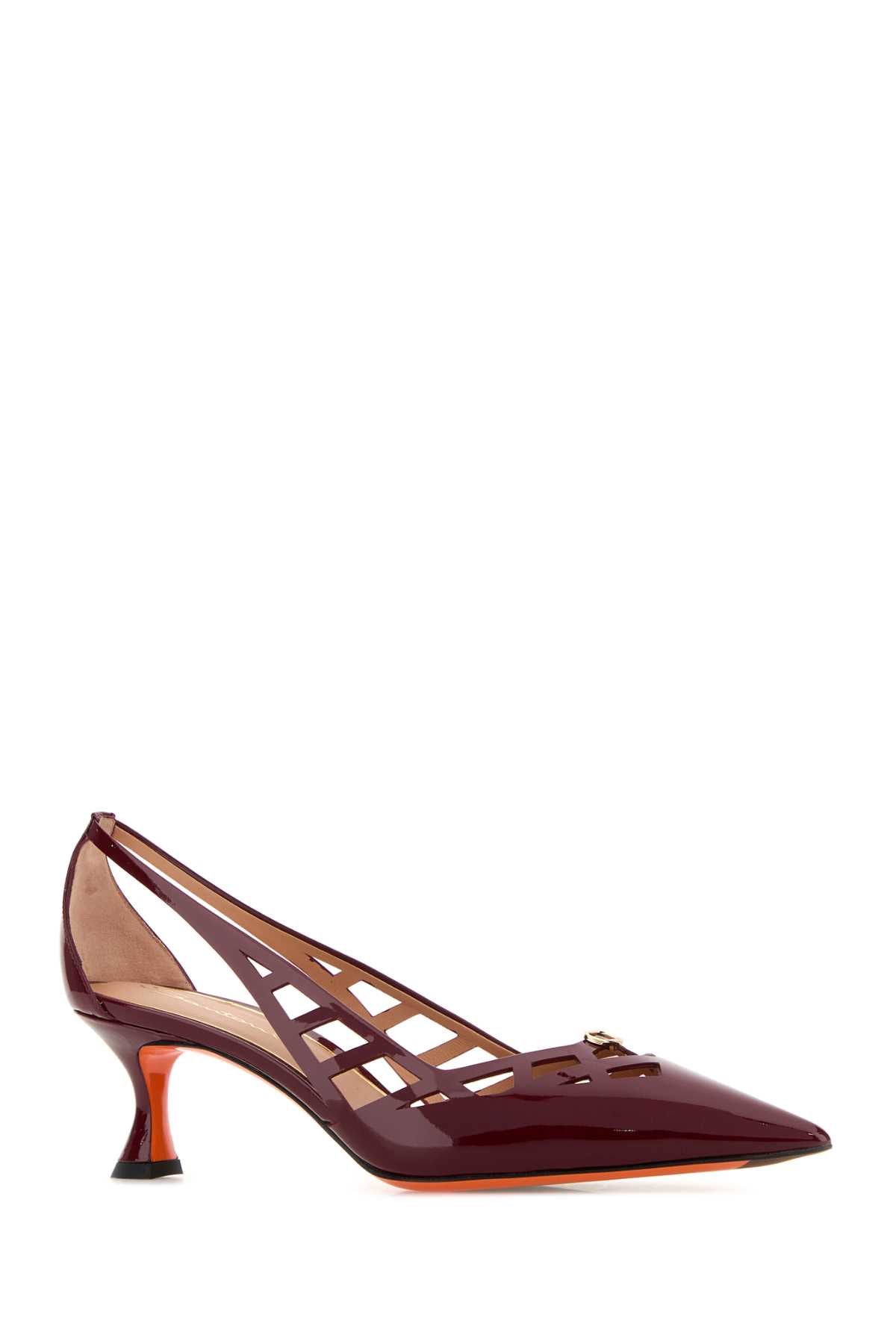 Burgundy Leather Stella Pumps Bordeaux Scarpe Con Tacco