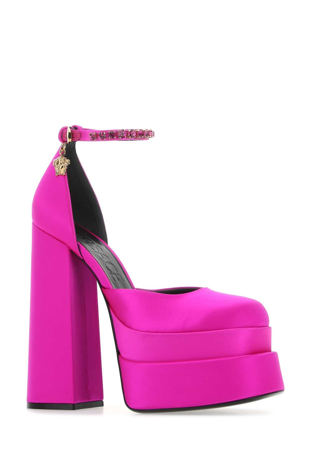 Fuchsia Satin Medusa Aevitas Pumps 1pa4v Scarpe Con Tacco
