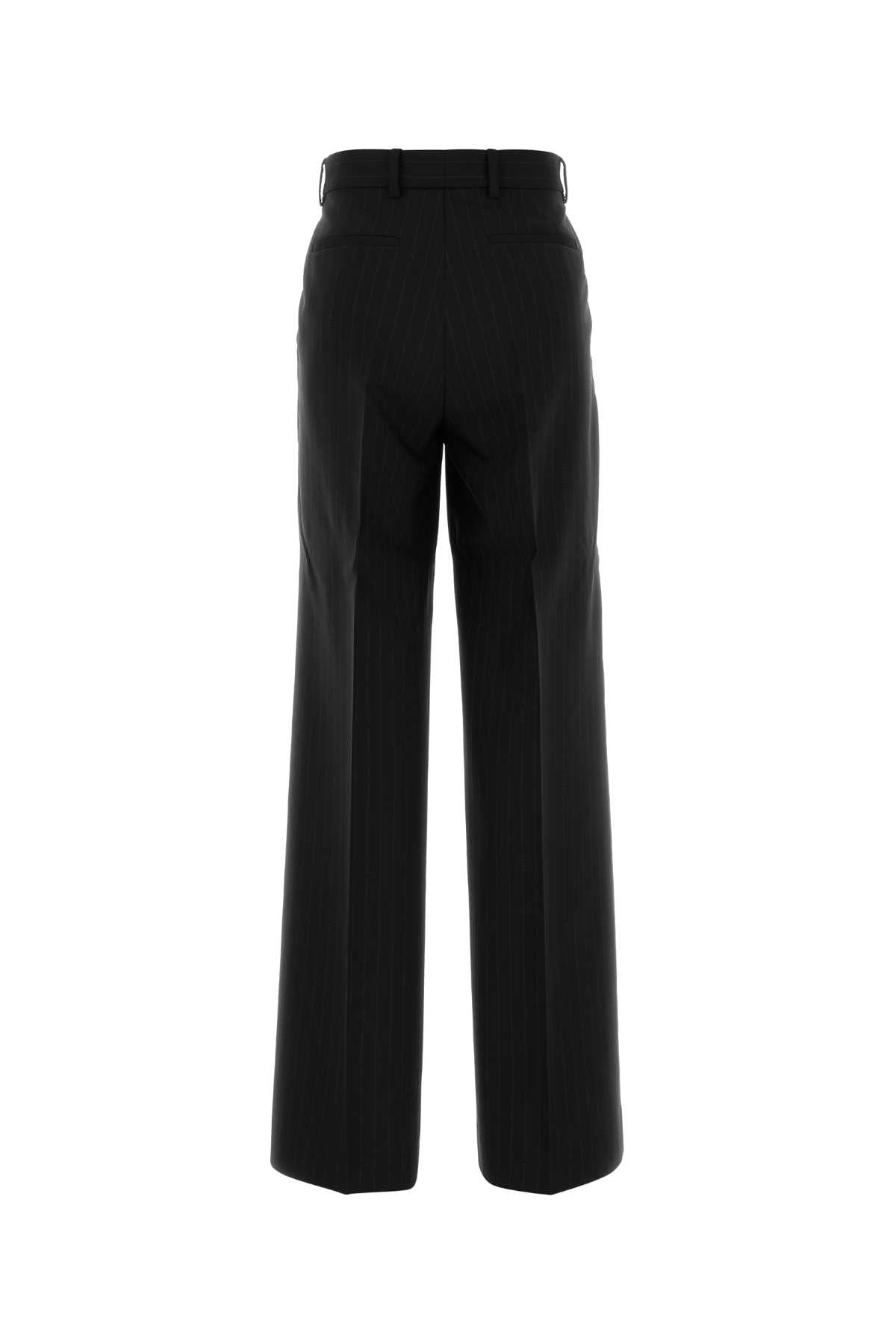 Embroidered Wool Pant Black T Woolmother Pearl Pantaloni