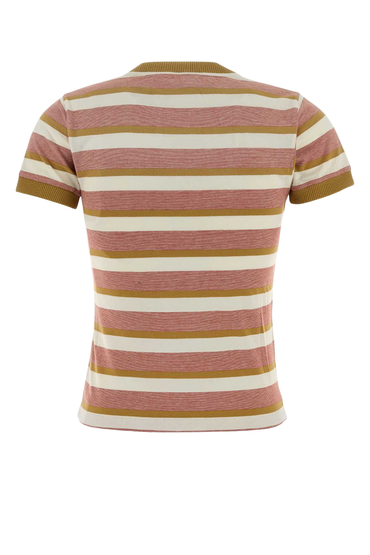 Embroidered Cotton T-Shirt Ruggine+senape Exterior