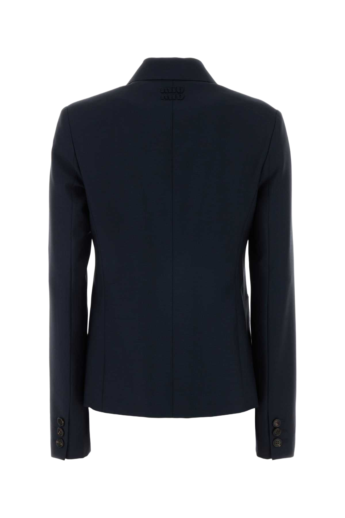 Navy Blue Mohair Blend Blazer Giacche E Gilet