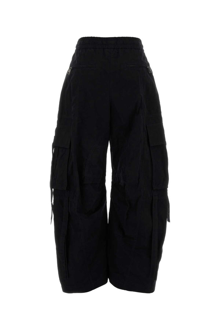 Black Cotton Blend Cargo Pant Nero Pantaloni