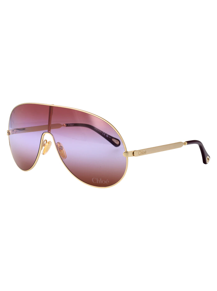 Ch0283s Gold-gold-red Metal Sunglasses