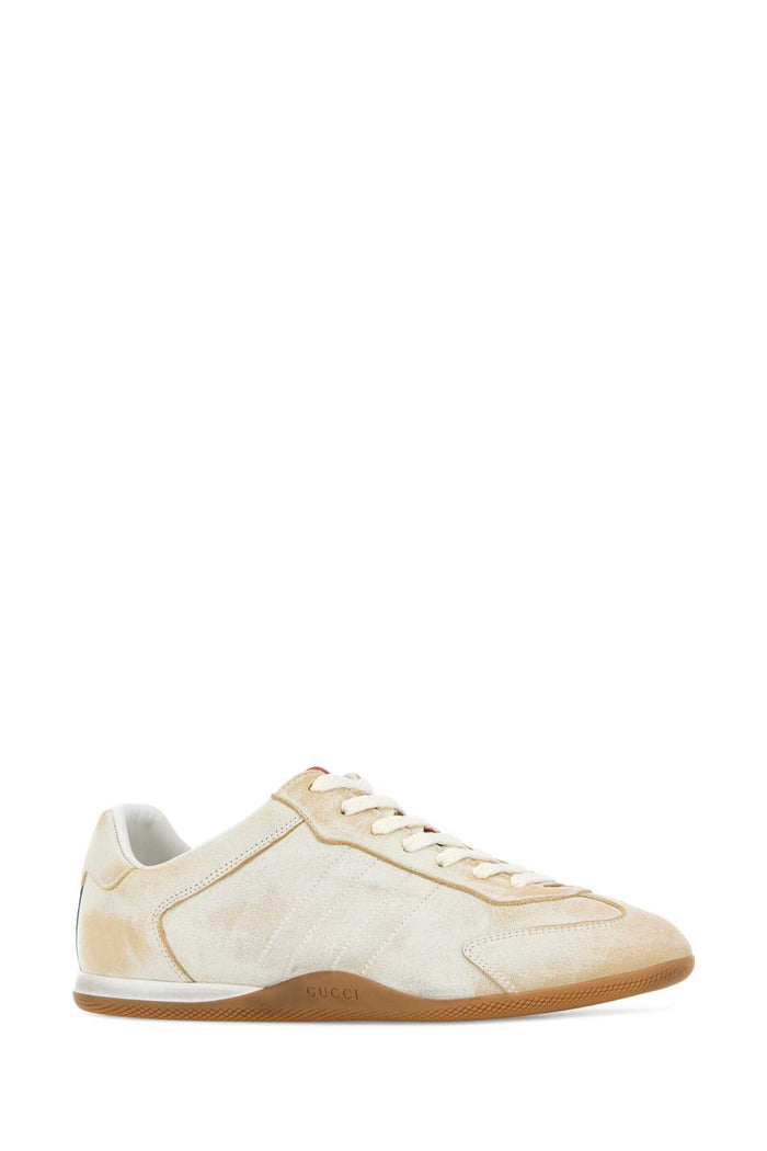 Ivory Leather Gucci Shift Sneakers Whitevrvvrv