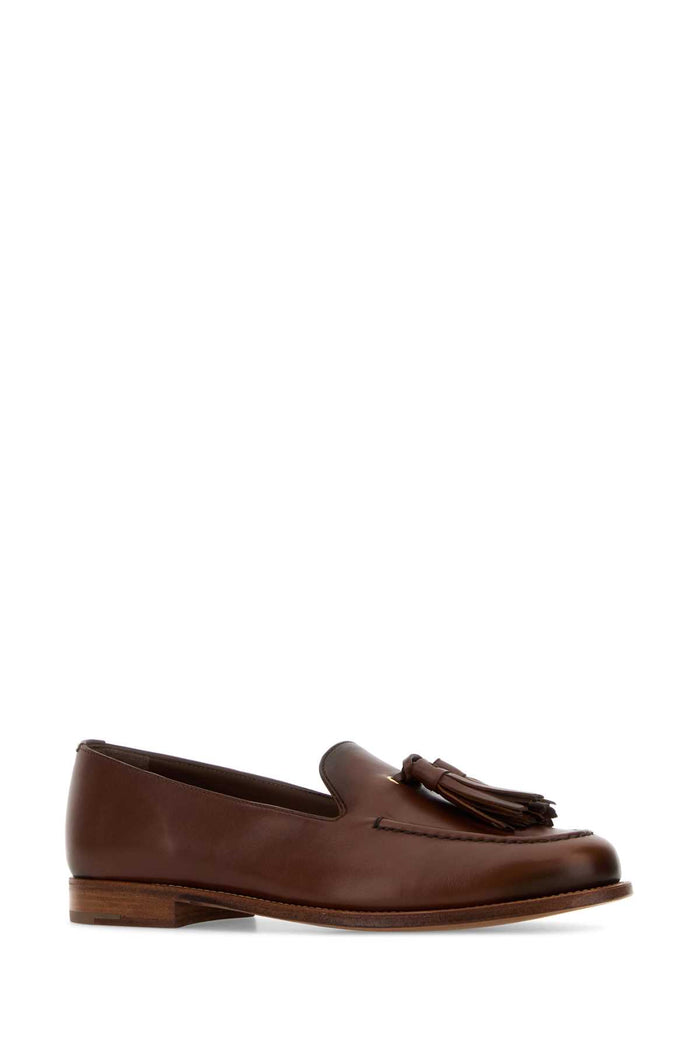 Brown Leather Renee Loafers Cognac Mocassini
