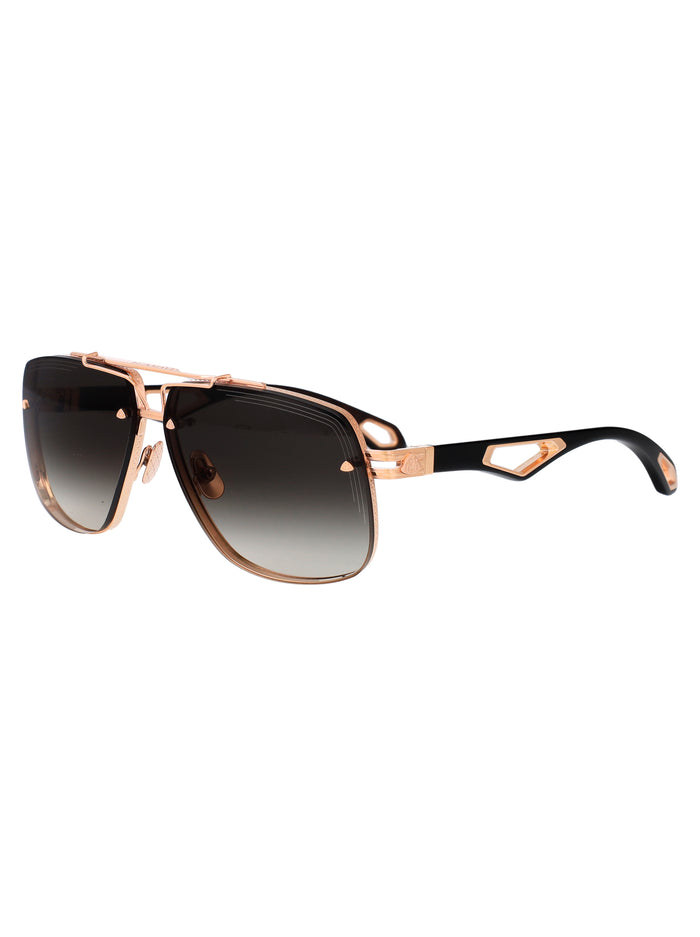 The King Ii Rose Gold Plated Titanium Sunglasses