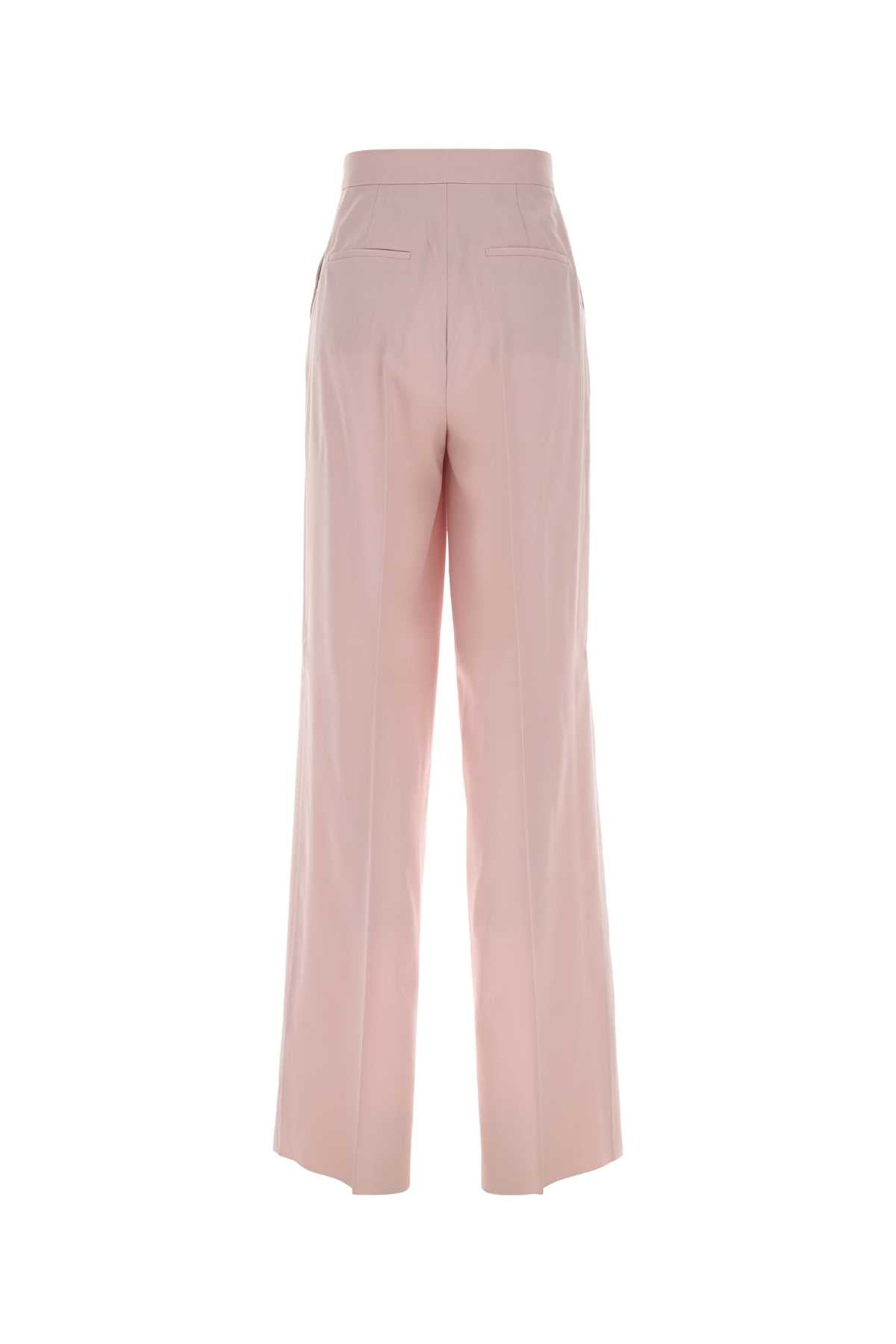Pink Wool Blend Girone Wide-Leg Pant Beige Rosa Pantaloni