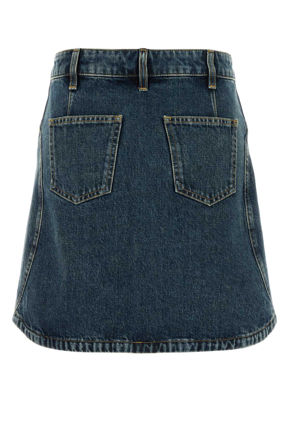 Denim Skirt Mediumblue Exterior: Cotton Gonne