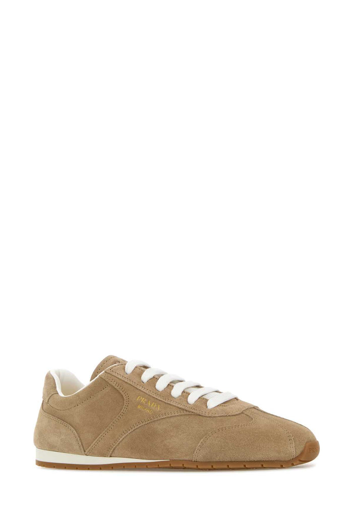 Beige Suede Sneakers Ecru'