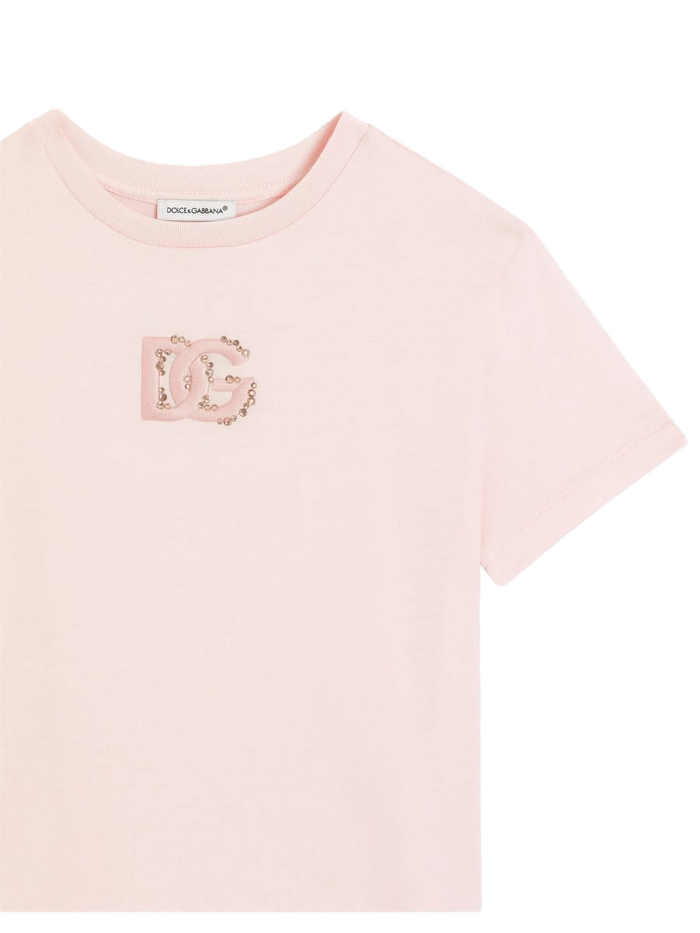 T-Shirt With Logo Pink T-shirts