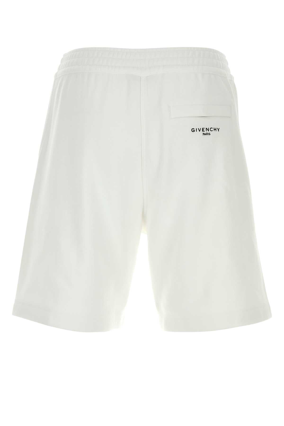 White Cotton Bermuda Shorts Exterior