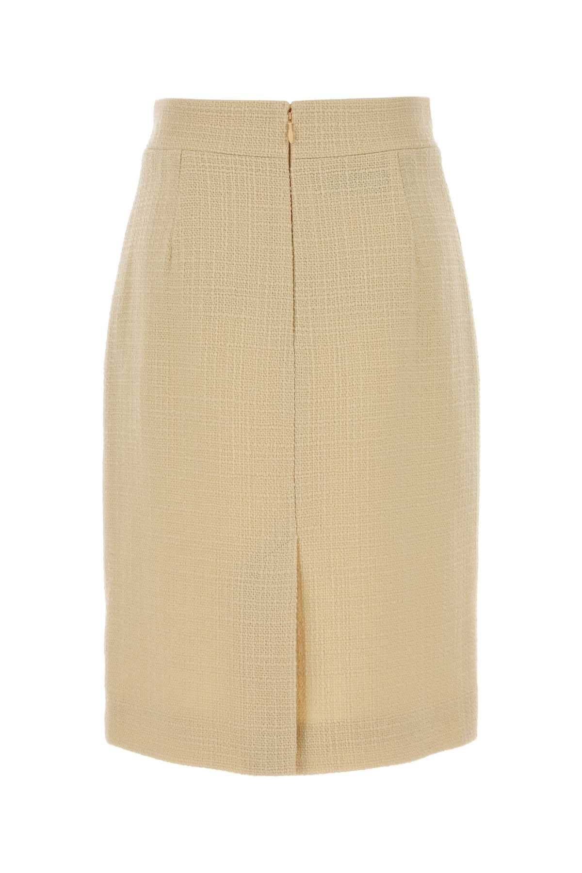 Ivory Tweed Skirt Almond Gonne