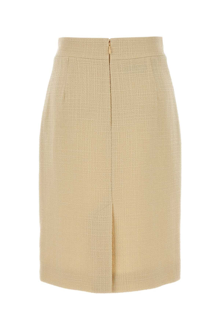 Ivory Tweed Skirt Almond Gonne