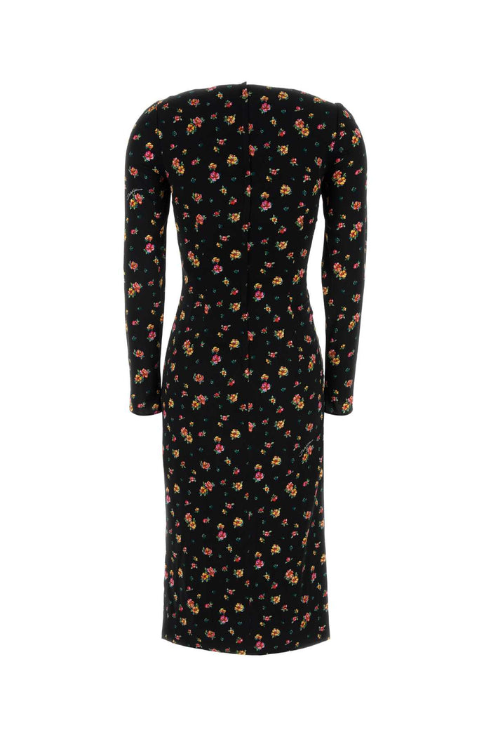 Printed Charmeuse Dress Fiorellinifnero Ea Se Abiti