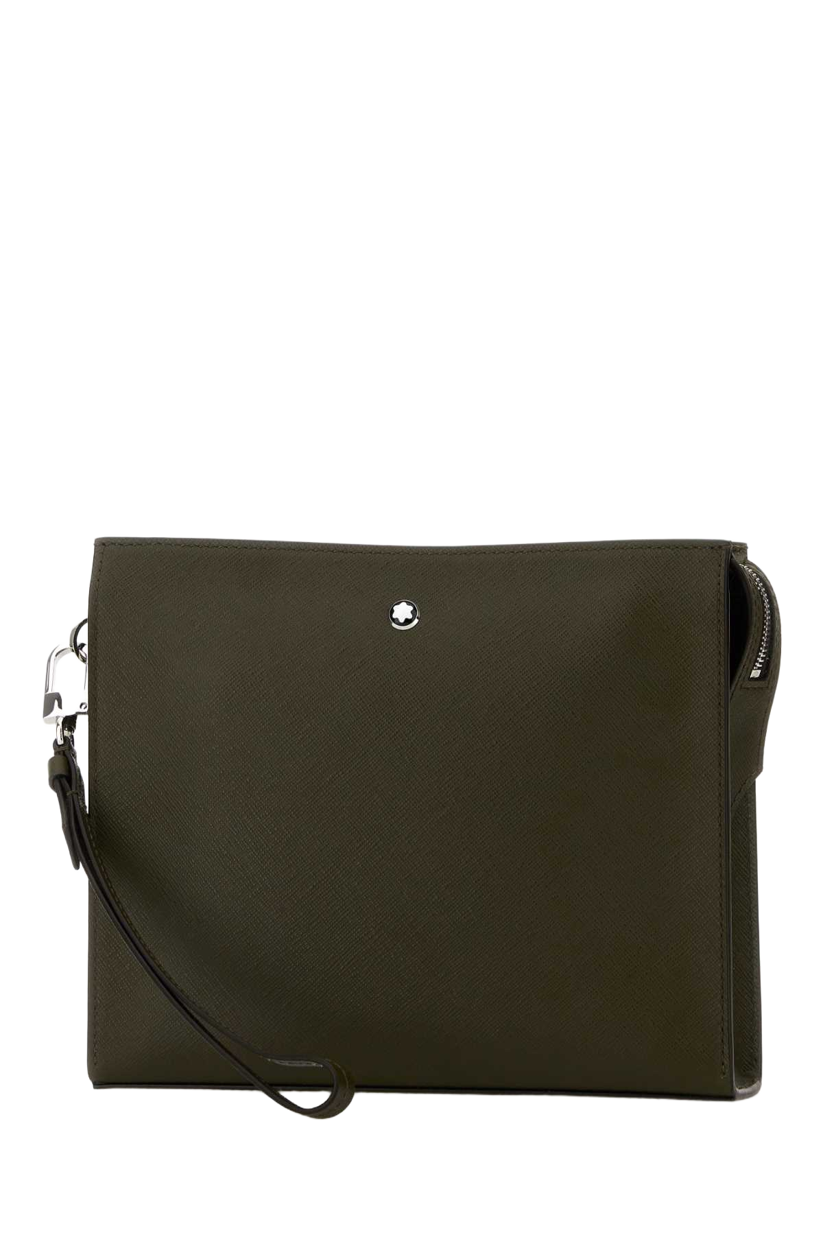 Olive Green Leather Sartorial Clutch 000