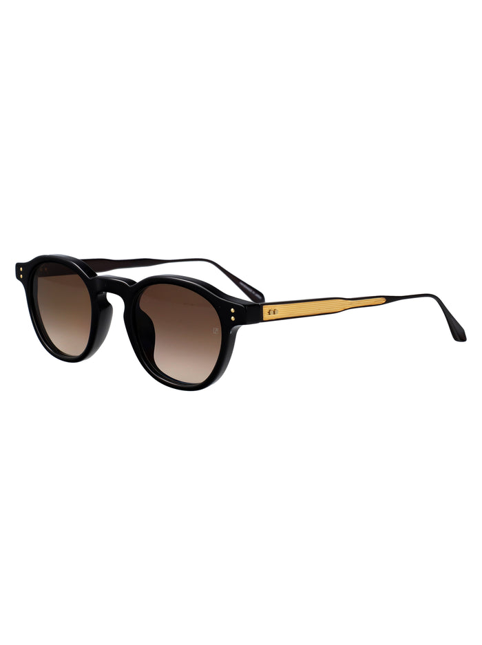 Heath Black/ Nickel/ Yellow Gold/ Mocha Grad Acetate Sunglasses