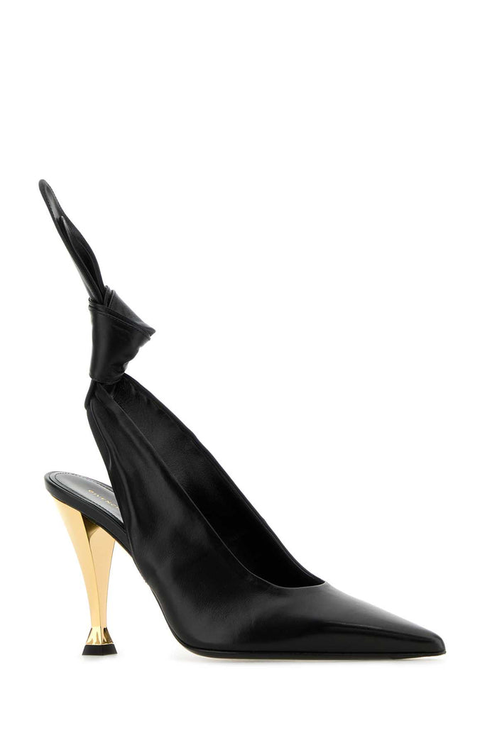 Black Nappa Leather Beauw Pumps Black/golden Scarpe Con Tacco