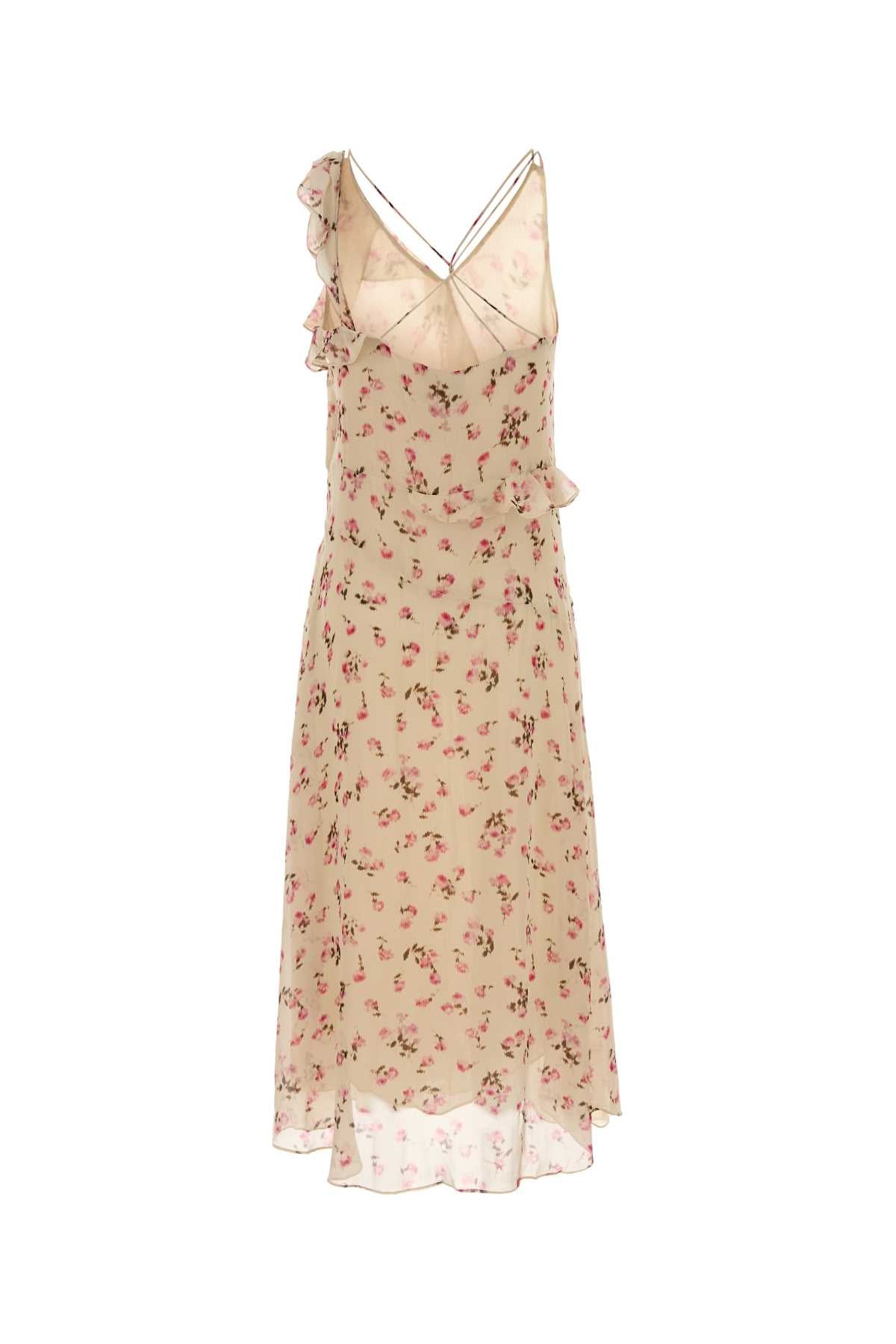 Printed Muslin Luxie Dress Beige Abiti