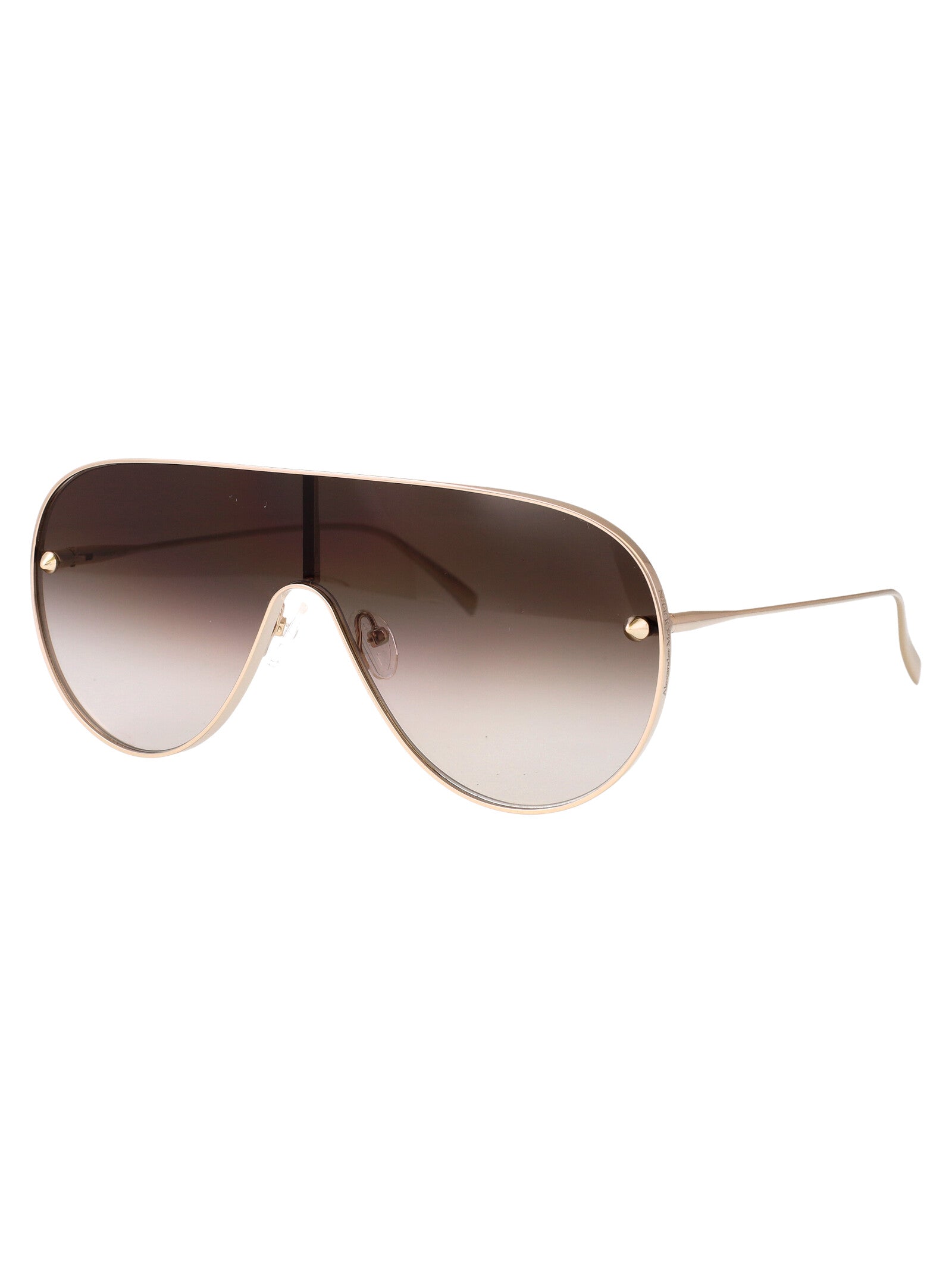 Gold-gold-brown Metal Sunglasses