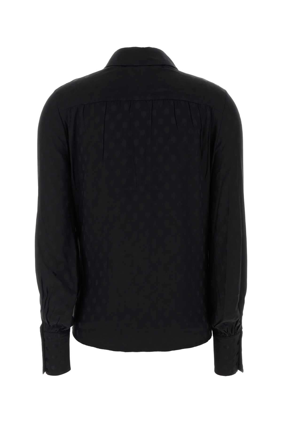 Black Stretch Silk Teysa Shirt Exterior: Elastane Camicie
