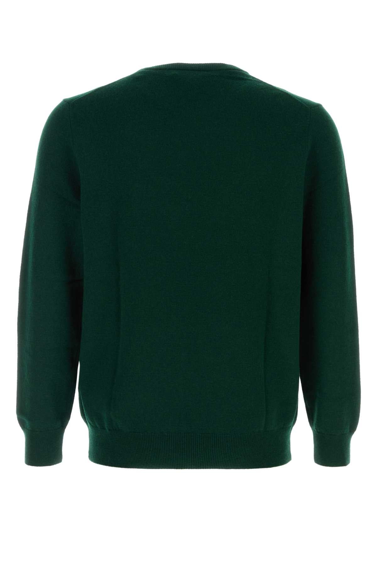 Bottle Green Wool Sweater Mossagate Exterior: Maglieria