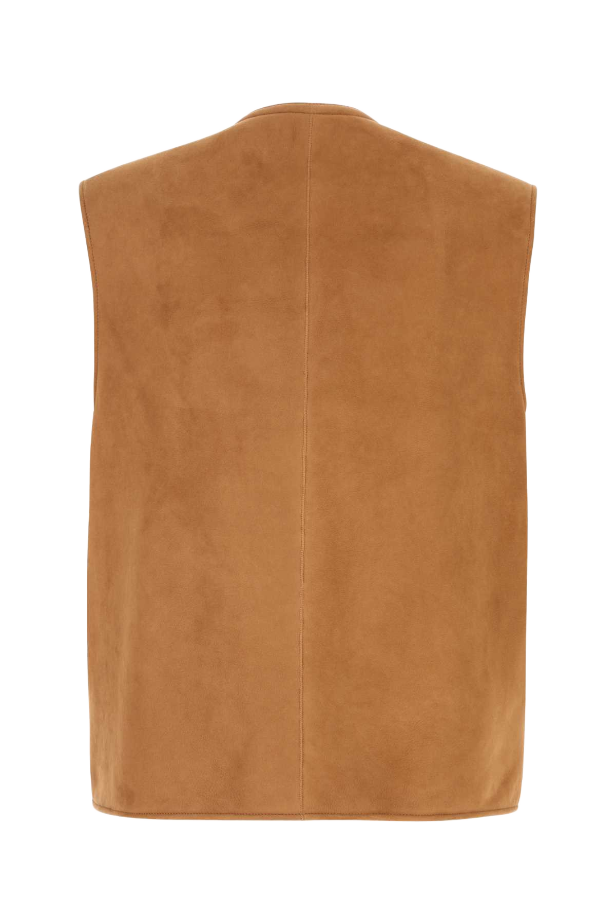Camel Shearling Vest Honey Exterior: Giacche E Gilet
