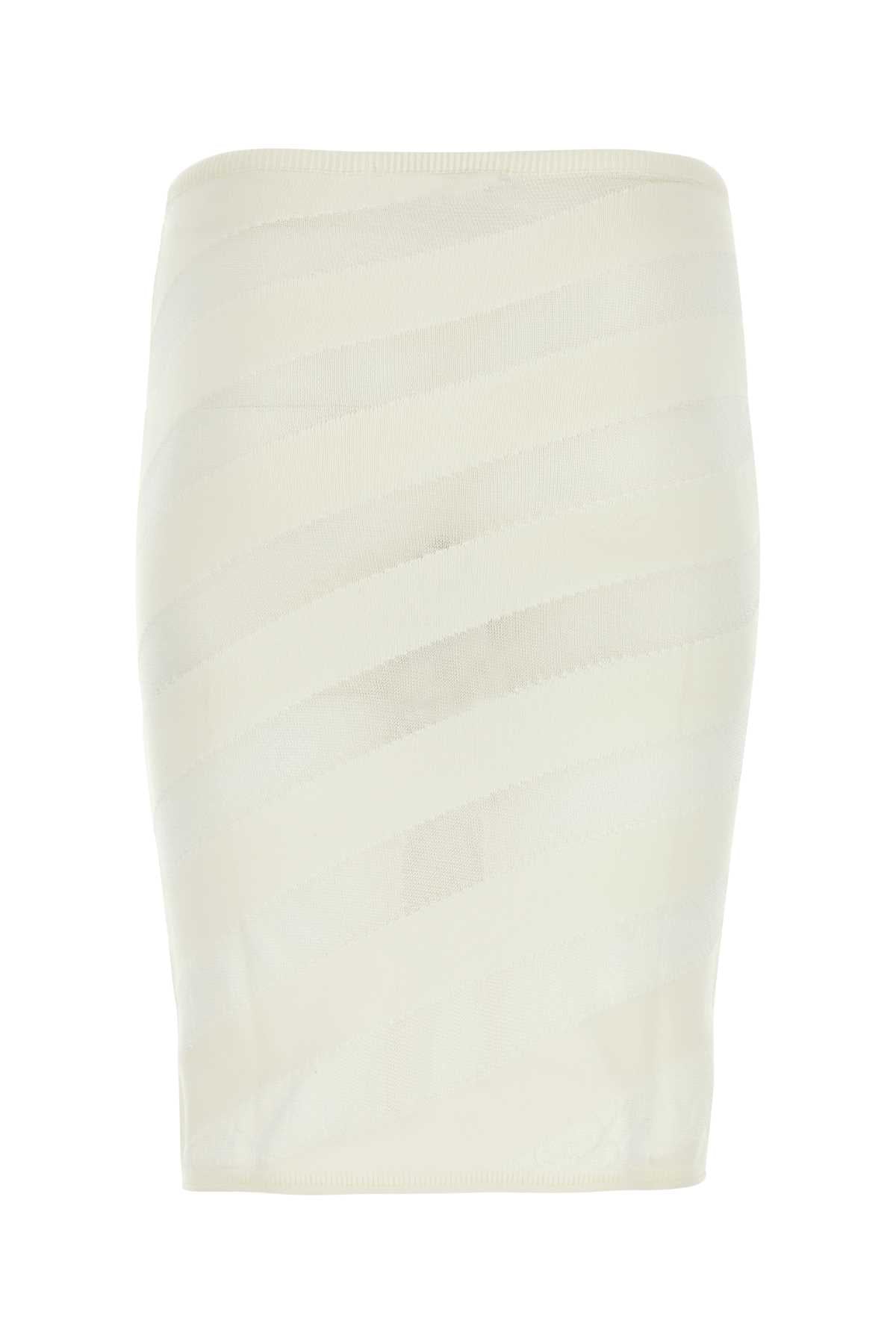 Ivory Viscose Blend Skirt White Exterior: Polyester Gonne