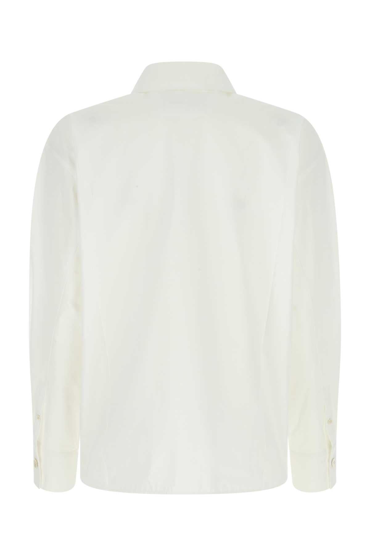White Poplin Oversize Shirt 100 Exterior: Cotton Camicie